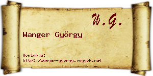 Wanger György névjegykártya