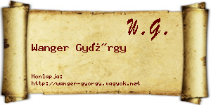 Wanger György névjegykártya