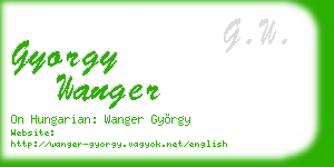 gyorgy wanger business card