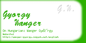 gyorgy wanger business card